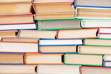 Many different books as background