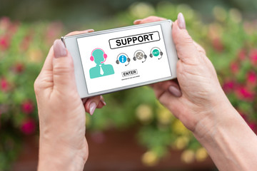 Support concept on a smartphone