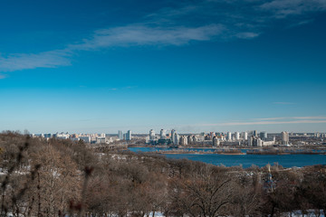 Obraz premium Landscape view of Kyiv with big Dnipro river