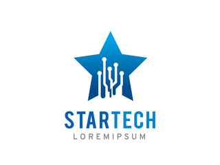 Star technology logo template design, icon, symbol