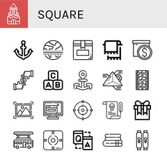 Set of square icons