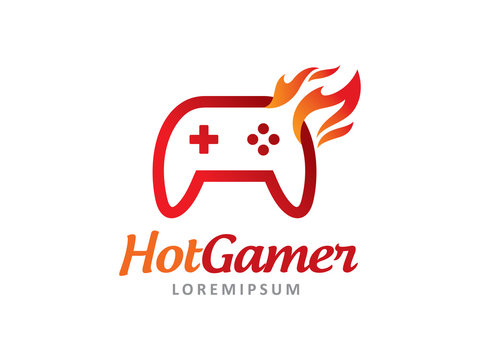 Hot gamer logo template design, icon, symbol