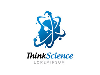 Think science logo template design, icon, symbol
