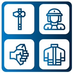 firefighter simple icons set