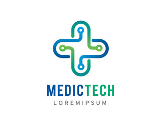 Medical technology logo template design, icon, symbol