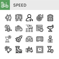 speed simple icons set