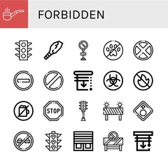 Set of forbidden icons