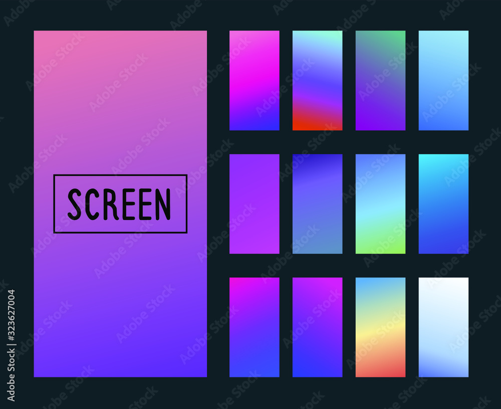 Poster abstract colorful vector blurred gradient backgrounds. holographic template for your cover and desig