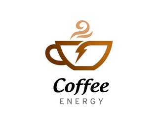Coffee energy logo template design, icon, symbol