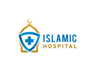 Islamic hospital logo template design, icon, symbol