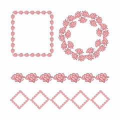 A set of floral ornaments for printing on paper, on fabric. Vector for your compositions.