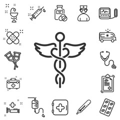 Line icons set of hospital