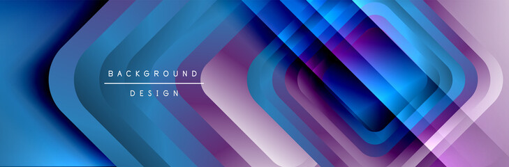 Round squares shapes composition geometric abstract background. Vector Illustration