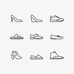  shoe icon with a line style