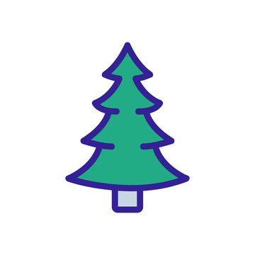 Christmas tree icon vector. Thin line sign. Isolated contour symbol illustration