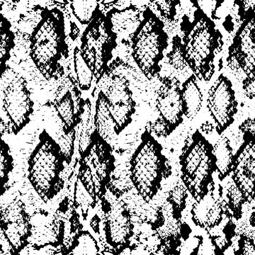 Snake skin scales texture. Seamless pattern black white background. simple ornament, fashion print and trend of the season Can be used for Gift wrap, fabrics, wallpapers. Vector