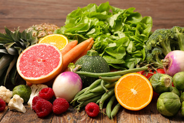 collection of fruit and vegetable- healthy lifestyle