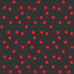 Contrast modern background red dots on gray seamless pattern