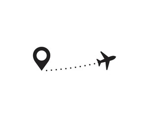 Airplane line icon template black color editable. Airplane line icon symbol Flat vector illustration for graphic and web design.