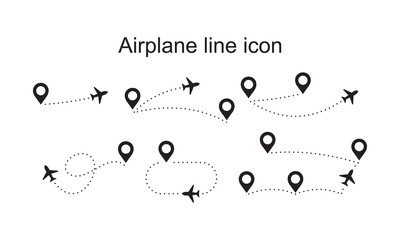 Airplane line icon template black color editable. Airplane line icon symbol Flat vector illustration for graphic and web design.