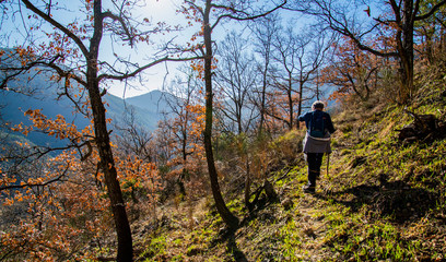 Fototapeta premium Breil sur Roya-Mercantour-Sentier du Col d'Agnon