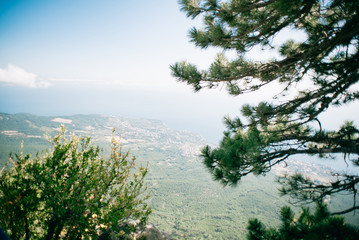 Landscape of Crimea, Russia. Panoramic view of Crimea near Alupka Town.