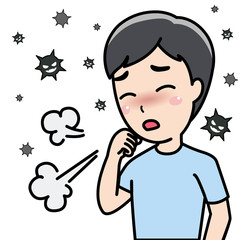 ウイルスに感染する男性