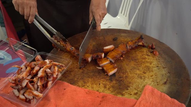 How to cut the roast pork with sweet taste delicious  