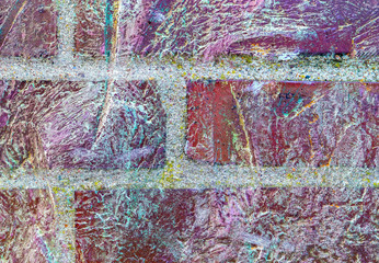Beautiful aged textures of brick walls at old building ruins
