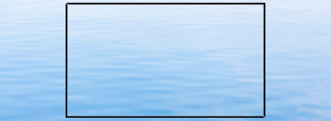 black frame work lines calm blue water perspective surface neural simple background advertising pattern empty copy space for your text