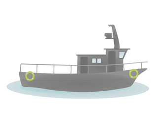 Obraz premium Grey fishing boat. vector illustration