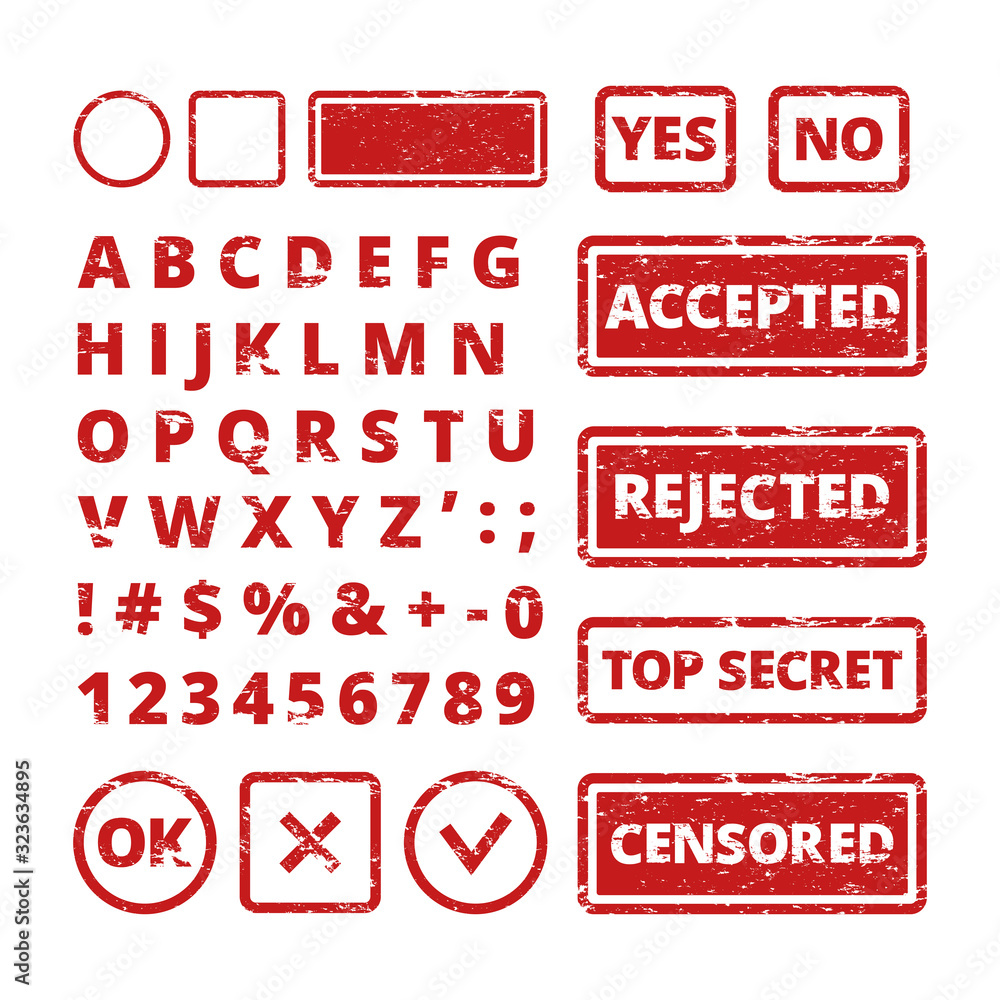 Fototapete stamp concepts. vector grunge letters in frames rejected and approved words for rubber stamp vector 