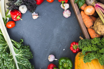 Obraz na płótnie Canvas Assortment of fresh vegetables. Healthy organic food concept