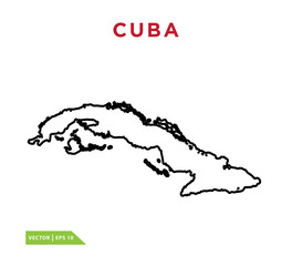 Cuba map icon vector logo template