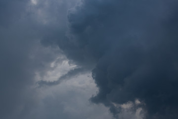 Fototapeta na wymiar heavy storm cloud on dramatic moody dark sky