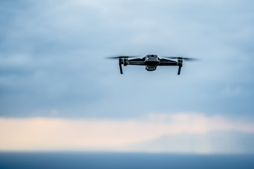 Fototapeta na wymiar Drone flying in the air.