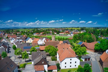 Deutsche Kleinstadt von oben