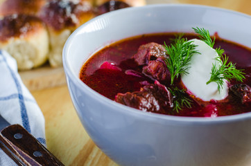 Bowl of Borscht Close-Up