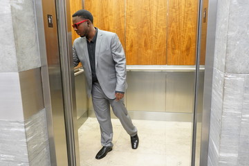 man in the elevator