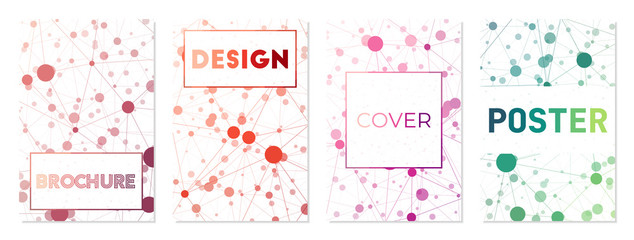 Set of abstract modern cover. Can be used as cover, banner, flyer, poster, business card, brochure. Attractive geometric background collection. Authentic vector illustration.