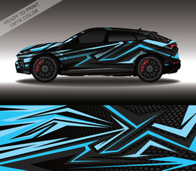 Car wrap decal design vector, custom livery race rally car vehicle sticker and tinting. © 21graphic