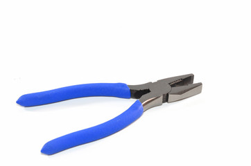 Obraz premium Blue grip pliers on white background