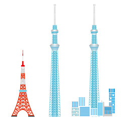 東京スカイツリーと東京タワー