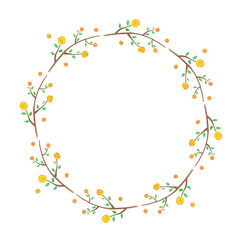 floral frame with yellow flowers
