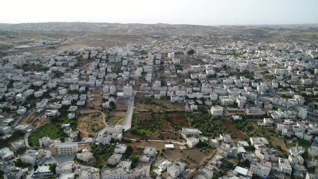 Aerial of modern Hebron city near Kiryat Arba Settlement. Israel. DJI_0002-04