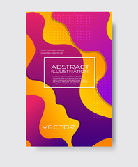 Dynamic style orange purple wave banner design.
