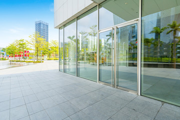 Empty floor and office building in financial center, Shenzhen, China