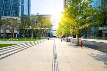 Empty floor and office building in financial center, Shenzhen, China