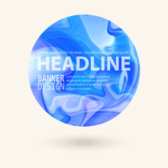 Marble color circle, hand drawn, abstract pattern.