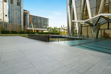 Empty floor and office building in financial center, Shenzhen, China